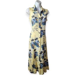 Vintage 90's Southwest Canyon Coastal Cowgirl Equestrian Maxi Dress Size M